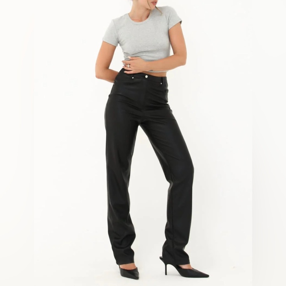 Rumored - Morrison Pant - vegan leather - black - size small (nwt)